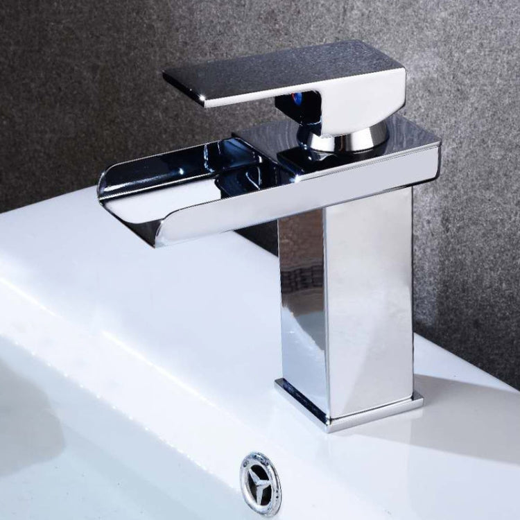 Bathroom Wide Mouth Faucet Square Sink Single Hole Basin Faucet, Specification: HT-81566 Electroplating Short Type by bashfashion