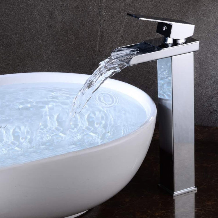 Bathroom Wide Mouth Faucet Square Sink Single Hole Basin Faucet, Specification: HT-81567 Electroplating High Type by bashfashion