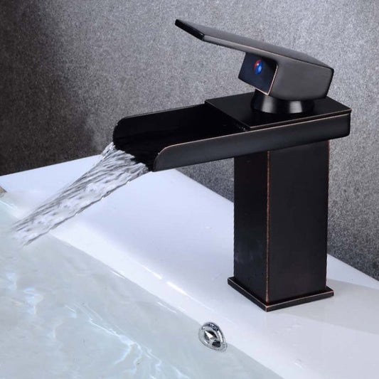Bathroom Wide Mouth Faucet Square Sink Single Hole Basin Faucet, Specification: HT-Z6010 Short Type by bashfashion