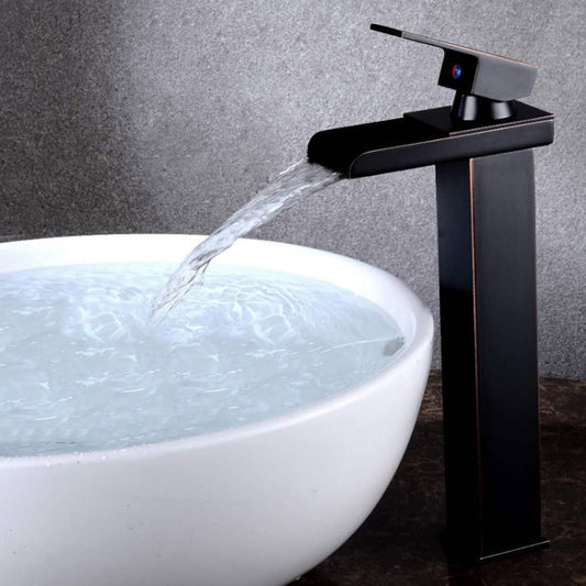 Bathroom Wide Mouth Faucet Square Sink Single Hole Basin Faucet, Specification: HT-Z6006 High Type by bashfashion