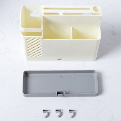 Chopsticks Basket Rack Wall-Mounted Chopstick Cage Household Multifunctional Spoon Knife Holder Integrated CStorage Box(Gray) by bashfashion