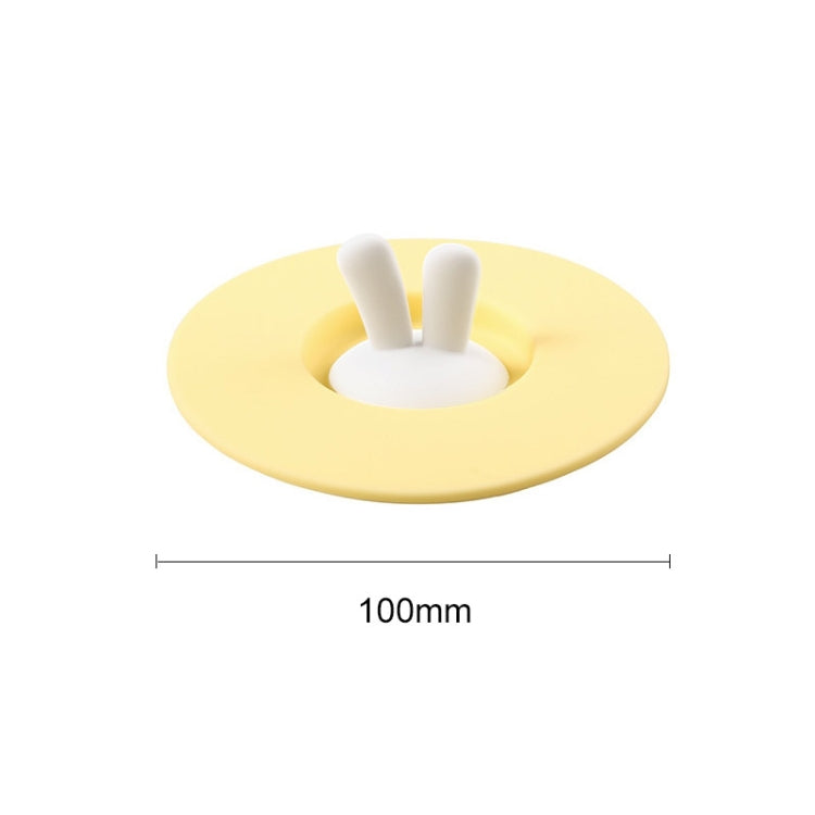 Food Grade Bunny Ears Shape Silicone Cup Lid Sealing Lid Cartoon Mug Dustproof Leak-Proof Lid(Yellow) by bashfashion