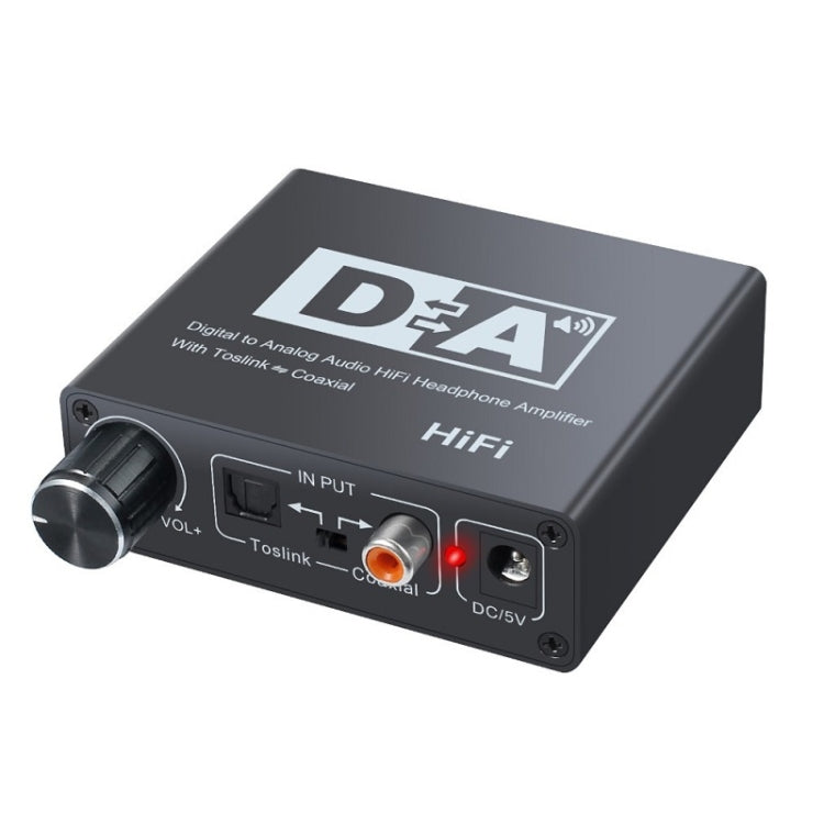 NK-C6 Optical Fiber To Analog Audio Converter Adjustable Volume Digital To Analog Decoder US Plug by bashfashion
