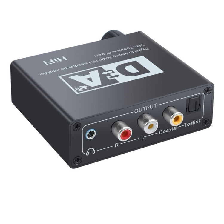 NK-C6 Optical Fiber To Analog Audio Converter Adjustable Volume Digital To Analog Decoder US Plug by bashfashion