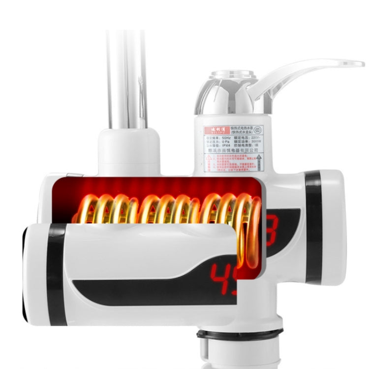 Kitchen Instant Electric Hot Water Faucet Hot & Cold Water Heater CN Plug Specification: Digital Leakage Protection Side Water Inlet by bashfashion