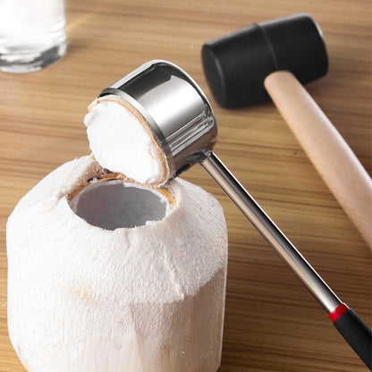 2 in 1 304 Stainless Steel Coconut Opener Tool Coconut Shell Shaving Tool Set by bashfashion