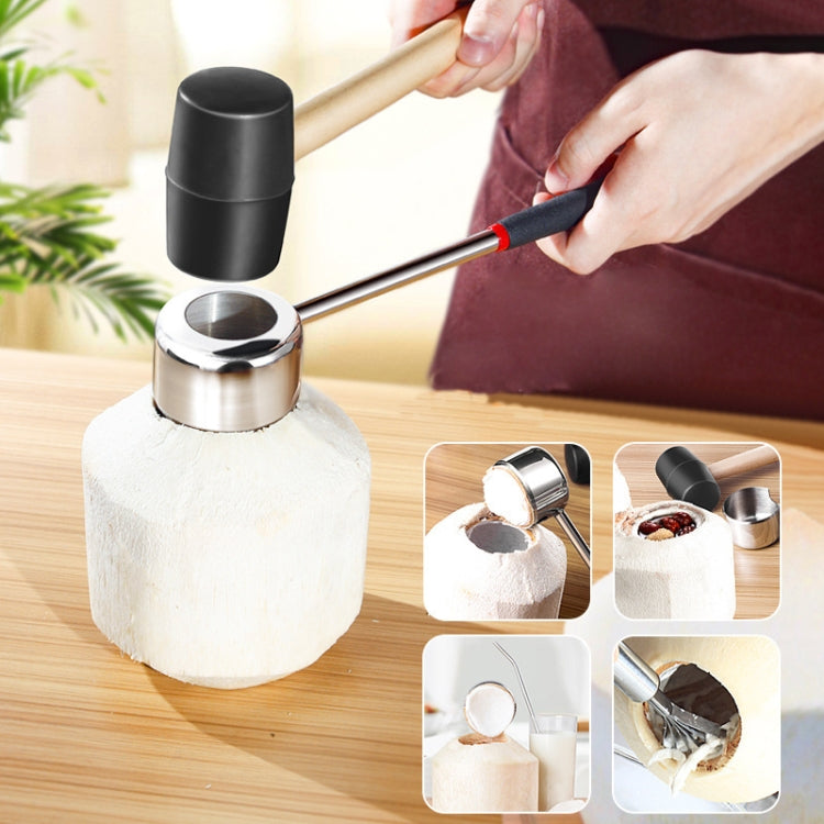 2 in 1 304 Stainless Steel Coconut Opener Tool Coconut Shell Shaving Tool Set by bashfashion