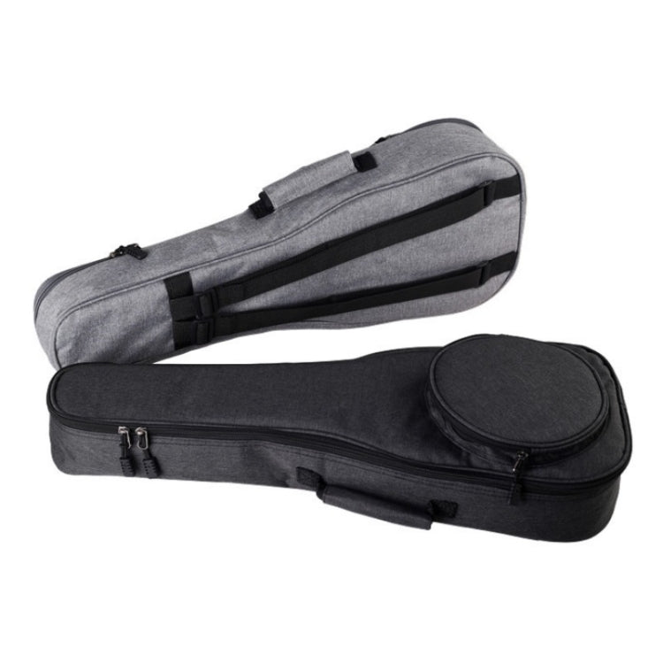 UK-12 23 Inch Ukulele Storage Bag Plus Cotton Padded Anti-Fall Backpack(Dark Gray) by bashfashion