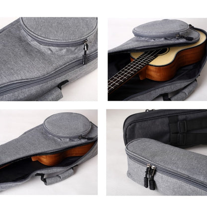 UK-12 23 Inch Ukulele Storage Bag Plus Cotton Padded Anti-Fall Backpack(Dark Gray) by bashfashion