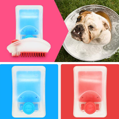 2 In 1 Function Shower Gel Dog Massage Bath Brush Silicone Pet Bath Brush, Random Color Delivery by bashfashion