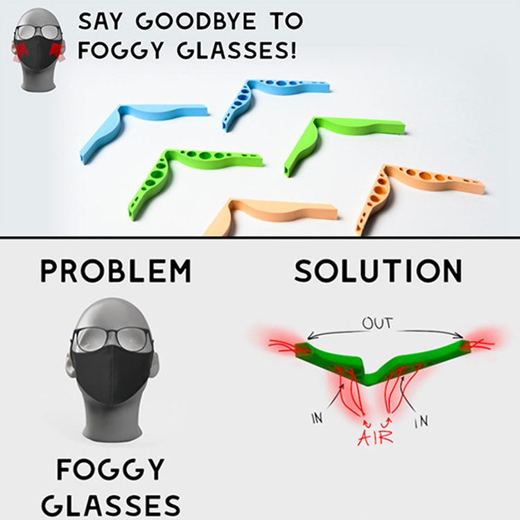 10 PCS Mask Nose Clip Bridge Wear Glasses Anti-Fog Sealing Silicone Strip, Random Color Delivery by bashfashion