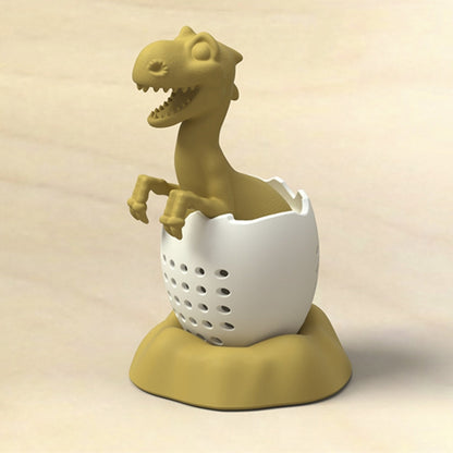 Dinosaur Baby Silicone Tea Strainer(Candlelight Yellow) by bashfashion