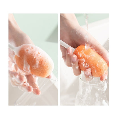 Long Handle Vertical Cup Brush Baby Bottle Sponge Cleaning Brush, Length: 29cm(Pink) by bashfashion