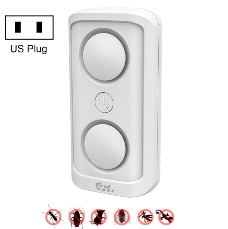 BG302 Dual-Speaker Intelligent Frequency Conversion Mosquito Repellent Ultrasonic Insect Repellent, Product specifications: US Plug 110V(White) by bashfashion
