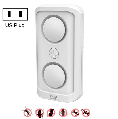 BG302 Dual-Speaker Intelligent Frequency Conversion Mosquito Repellent Ultrasonic Insect Repellent, Product specifications: US Plug 110V(White) by bashfashion