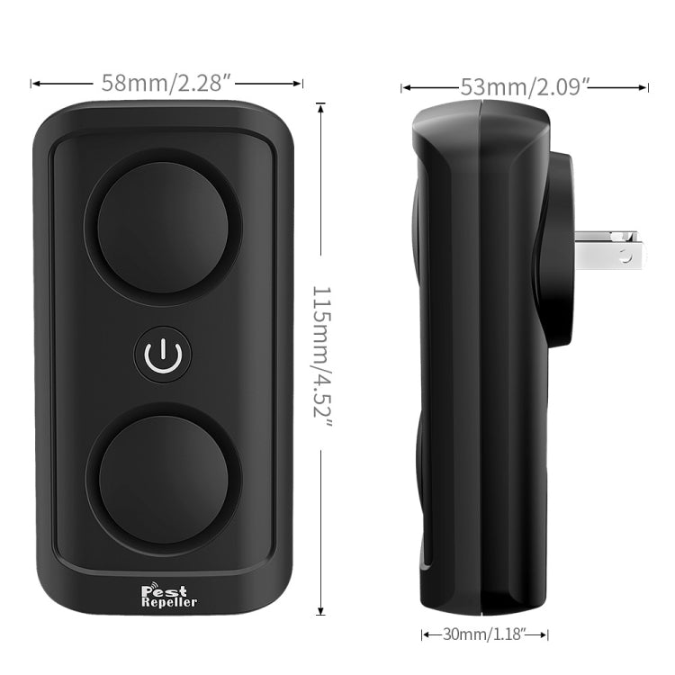 BG302 Dual-Speaker Intelligent Frequency Conversion Mosquito Repellent Ultrasonic Insect Repellent, Product specifications: EU Plug 220V(Black) by bashfashion