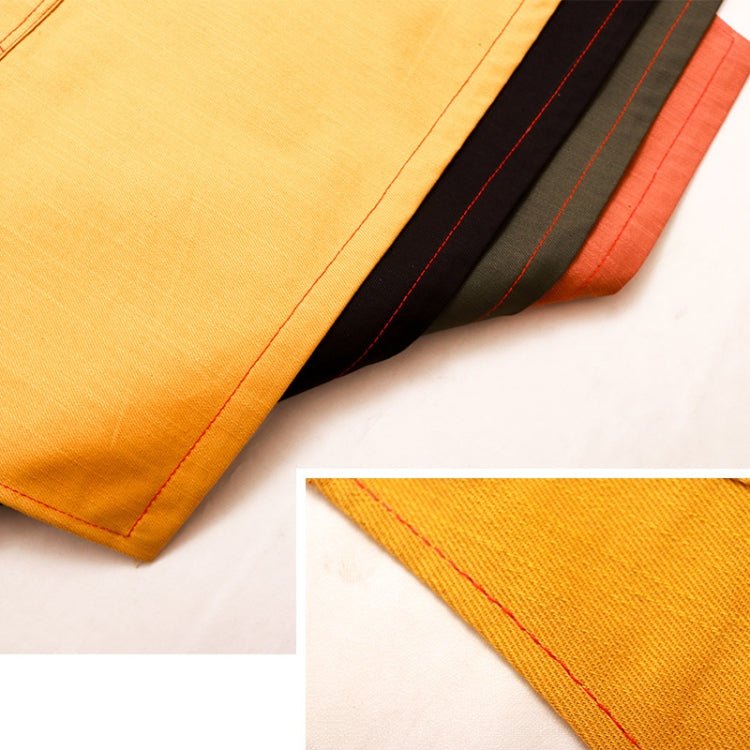 Household Denim Apron Barista Floral Tea Shop Barber Work Clothes, Specification: Adult Version(Yellow) by bashfashion