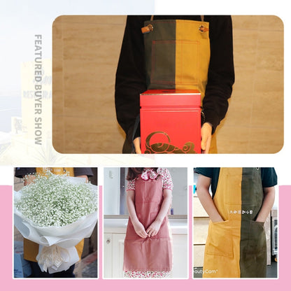 Household Denim Apron Barista Floral Tea Shop Barber Work Clothes, Specification: Adult Version(Yellow) by bashfashion