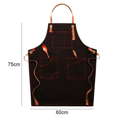 Household Denim Apron Barista Floral Tea Shop Barber Work Clothes, Specification: Adult Version(Black) by bashfashion