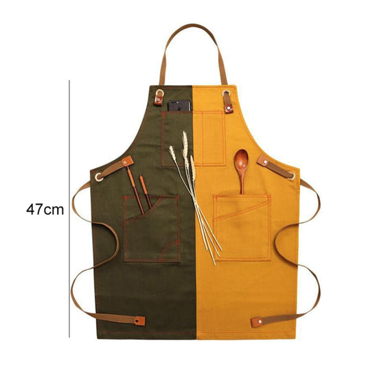 Household Denim Apron Barista Floral Tea Shop Barber Work Clothes, Specification: for Children 47cm(Double Color) by bashfashion