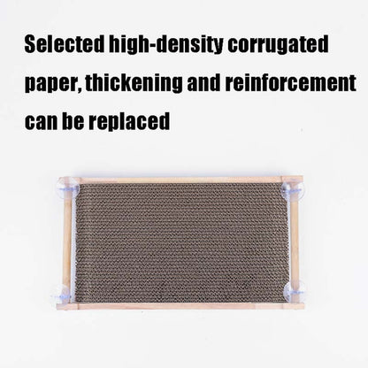 Solid Wood Vertical Cat Claw Board Corrugated Sofa Anti-Scratch Cat Toy(Primary Color) by bashfashion