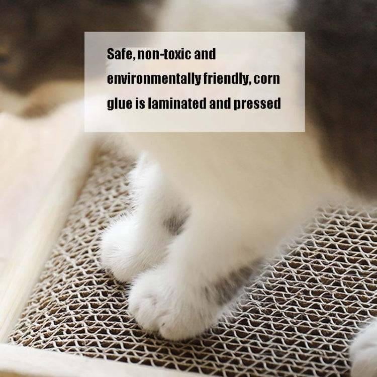 Solid Wood Vertical Cat Claw Board Corrugated Sofa Anti-Scratch Cat Toy(Primary Color) by bashfashion