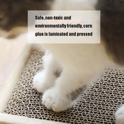 Solid Wood Vertical Cat Claw Board Corrugated Sofa Anti-Scratch Cat Toy(Primary Color) by bashfashion