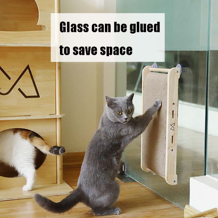 Solid Wood Vertical Cat Claw Board Corrugated Sofa Anti-Scratch Cat Toy(Primary Color) by bashfashion