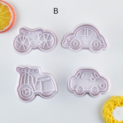 3 Sets Plastic Decorative Biscuit Mold Transportation Tool Series Biscuit Spring Mold(B) by bashfashion