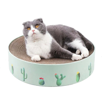 Round Corrugated Cat Scratcher Claw Sharpener Toy Bed, Colour: Green 41x41x10cm by bashfashion