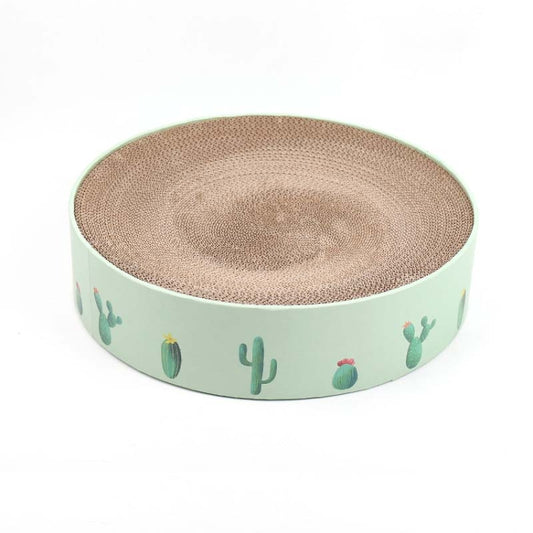 Round Corrugated Cat Scratcher Claw Sharpener Toy Bed, Colour: Green 41x41x10cm by bashfashion