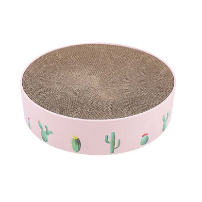 Round Corrugated Cat Scratcher Claw Sharpener Toy Bed, Colour: Pink 41x41x10cm by bashfashion