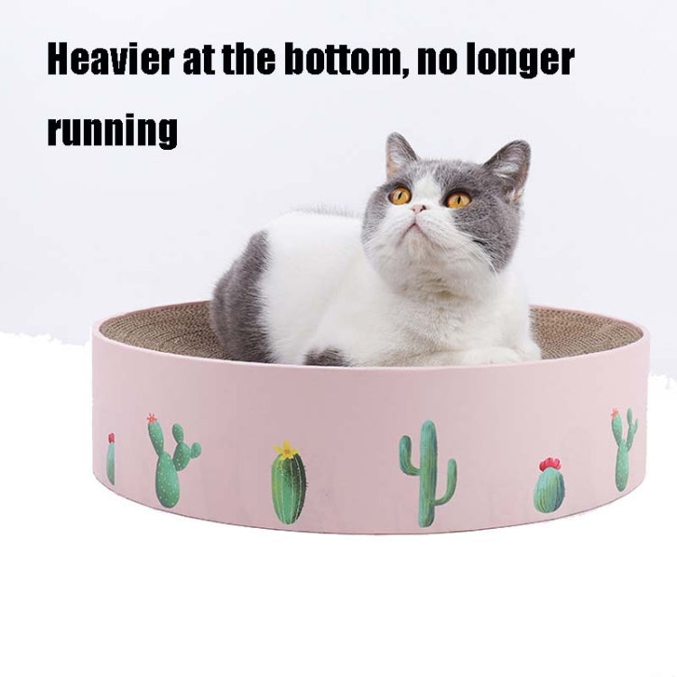 Round Corrugated Cat Scratcher Claw Sharpener Toy Bed, Colour: Pink 41x41x10cm by bashfashion