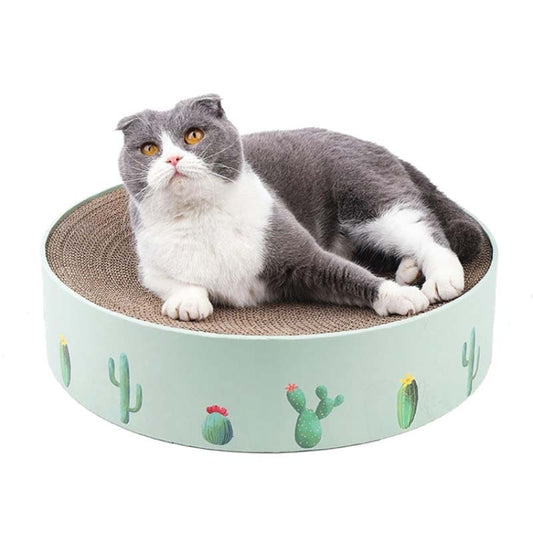 Round Corrugated Cat Scratcher Claw Sharpener Toy Bed, Colour: Green 36x36x8cm by bashfashion