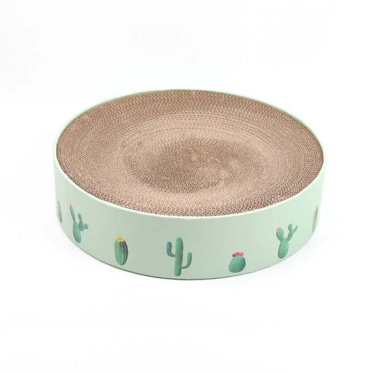 Round Corrugated Cat Scratcher Claw Sharpener Toy Bed, Colour: Green 36x36x8cm by bashfashion