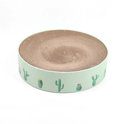 Round Corrugated Cat Scratcher Claw Sharpener Toy Bed, Colour: Green 36x36x8cm by bashfashion
