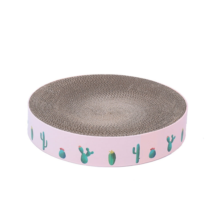 Round Corrugated Cat Scratcher Claw Sharpener Toy Bed, Colour: Pink 36x36x8cm by bashfashion