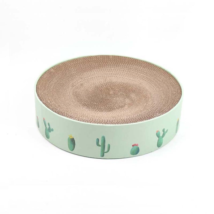 Round Corrugated Cat Scratcher Claw Sharpener Toy Bed, Colour: Green 32x32x6cm by bashfashion