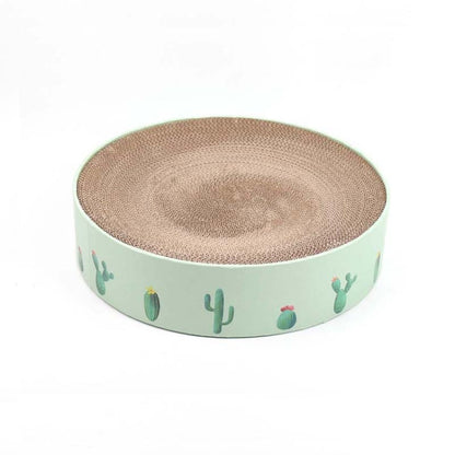 Round Corrugated Cat Scratcher Claw Sharpener Toy Bed, Colour: Green 32x32x6cm by bashfashion