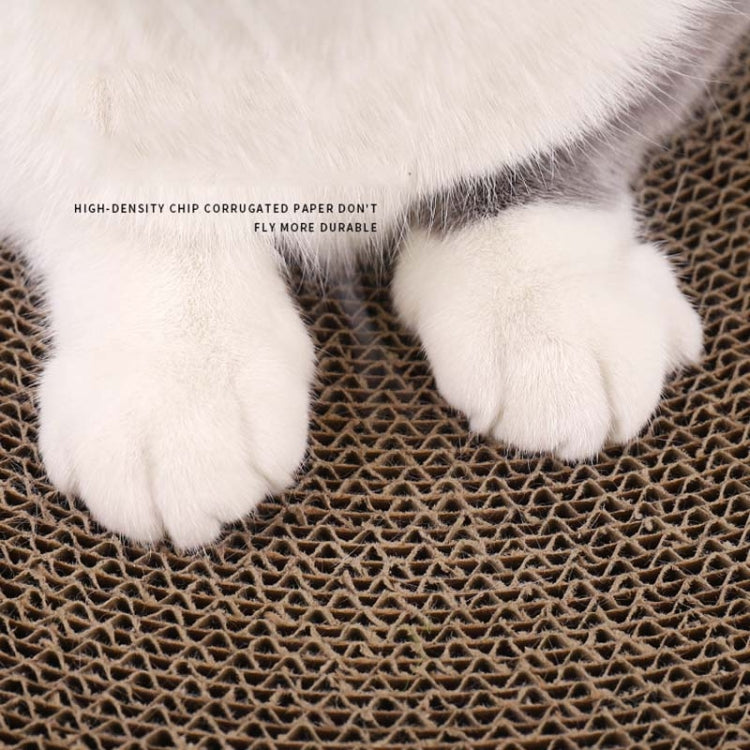 Round Corrugated Cat Scratcher Claw Sharpener Toy Bed, Colour: Paw Print 32x32x6cm by bashfashion