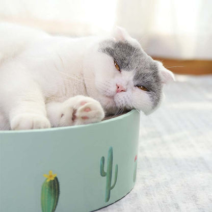 Round Corrugated Cat Scratcher Claw Sharpener Toy Bed, Colour: Paw Print 36x36x8cm by bashfashion
