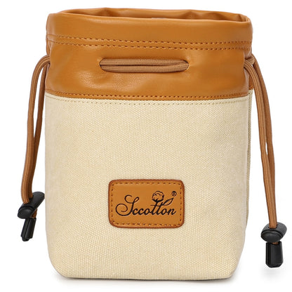 S.C.COTTON Liner Bag Waterproof Digital Protection Portable SLR Lens Bag Micro Single Camera Bag Photography Bag, Colour: Beige L by bashfashion