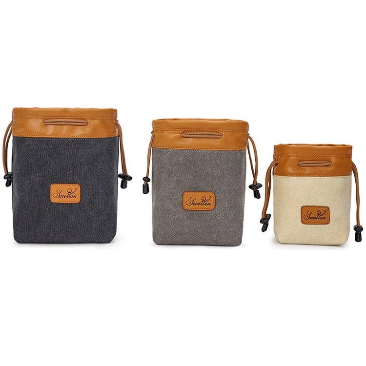 S.C.COTTON Liner Bag Waterproof Digital Protection Portable SLR Lens Bag Micro Single Camera Bag Photography Bag, Colour: Beige L by bashfashion