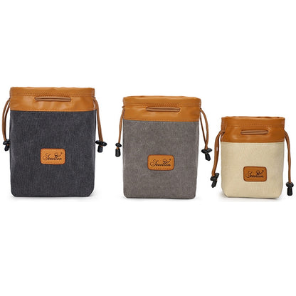 S.C.COTTON Liner Bag Waterproof Digital Protection Portable SLR Lens Bag Micro Single Camera Bag Photography Bag, Colour: Beige L by bashfashion
