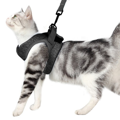 Cat Leash Pet Chest Harness Leash, Size: S(Grey) by bashfashion