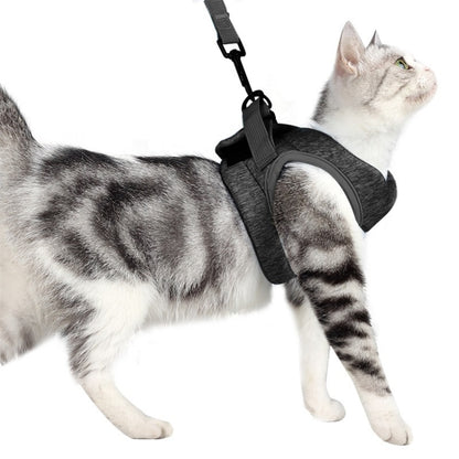 Cat Leash Pet Chest Harness Leash, Size: S(Grey) by bashfashion