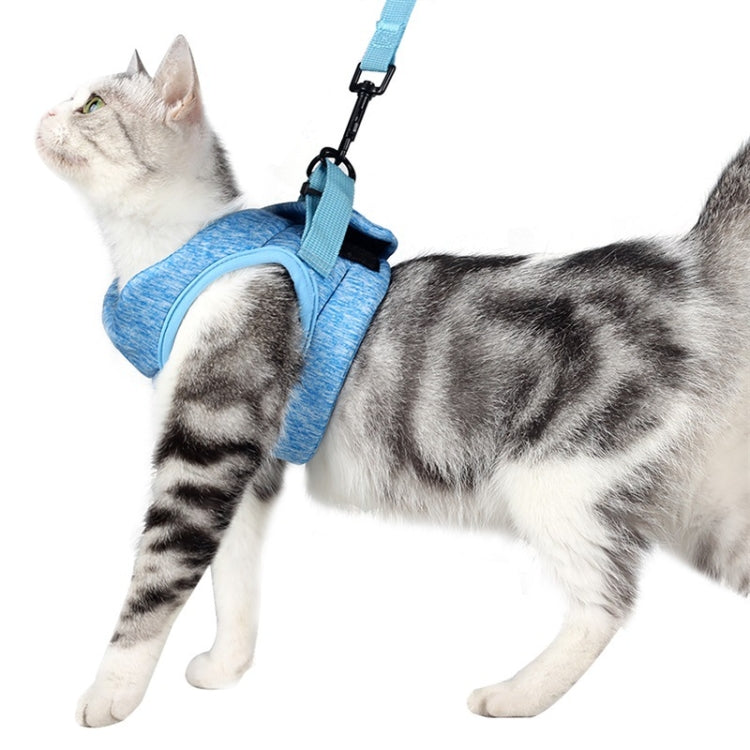 Cat Leash Pet Chest Harness Leash, Size: S(Sky Blue) by bashfashion