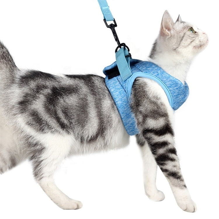 Cat Leash Pet Chest Harness Leash, Size: S(Sky Blue) by bashfashion
