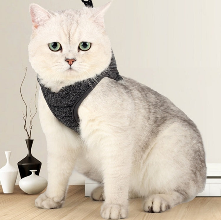 Cat Leash Pet Chest Harness Leash, Size: S(Grey) by bashfashion
