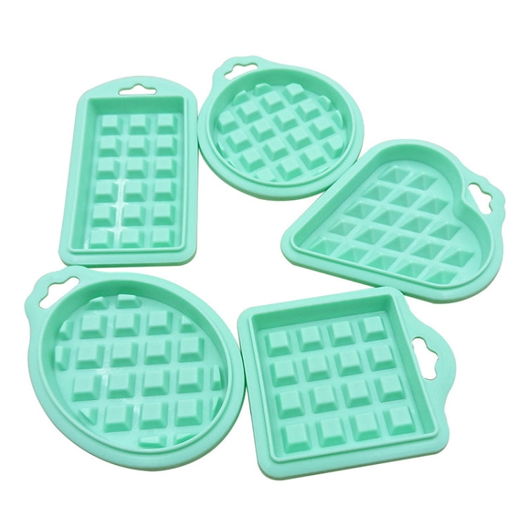 5 in 1 Food Grade Silicone Waffle Mold Kitchen Cake Set Baking Supplies(Green) by bashfashion